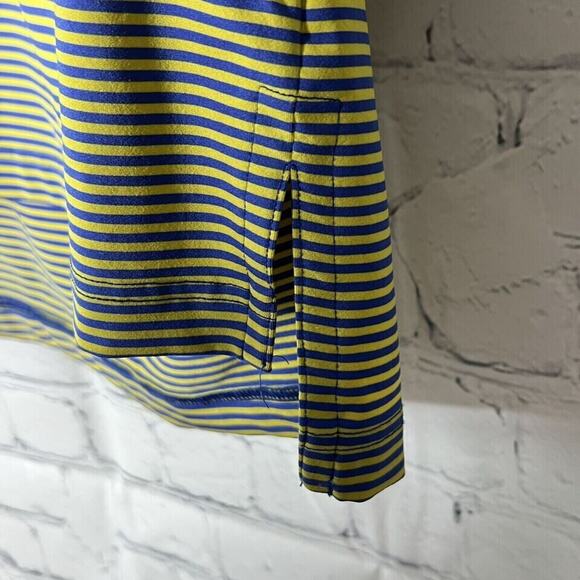 Turtleson Short Sleeve Mens Polo Shirt Size L Yellow Blue Striped SC - Picture 7 of 12